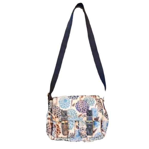 Boden Floral Messenger Bag Çoated Canvas Satchel Crossbody - Picture 11 of 11